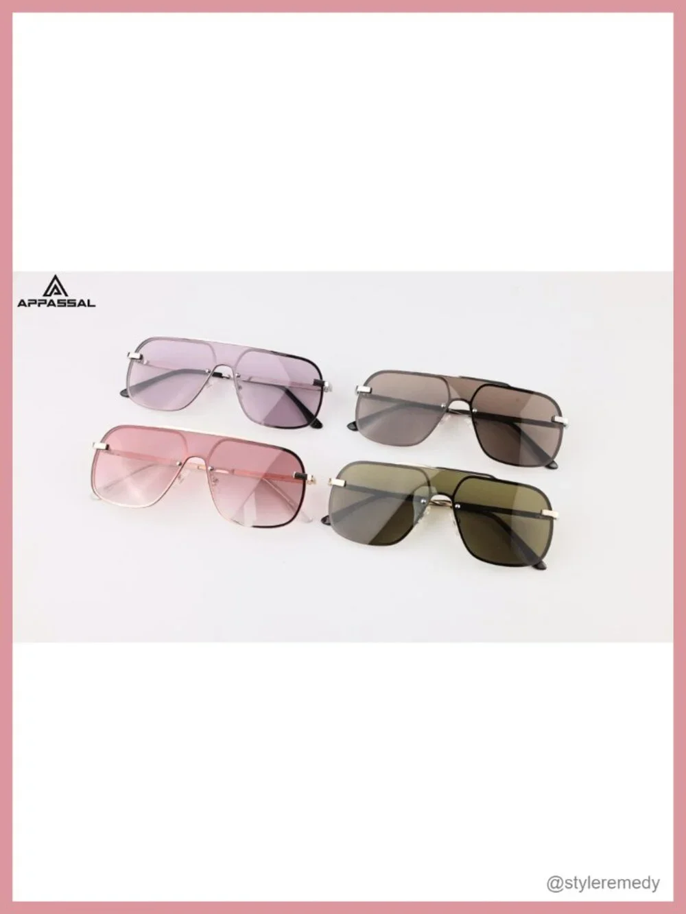 Frameless Shield Sunglasses Women One-Piece Square UV400 Metal Frame
